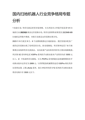 国内扫地机器人行业竞争格局专题分析.docx