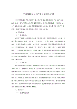 交通运输安全生产强化年细化方案.docx