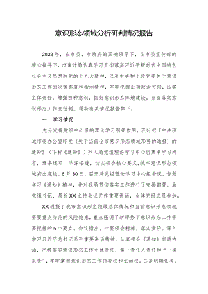 审计局意识形态领域分析研判情况报告.docx