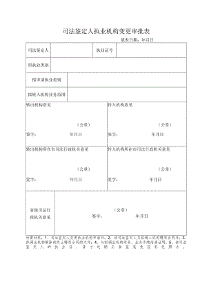 山西省司法鉴定人执业机构变更审批表.docx
