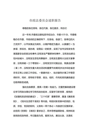 市政法委员会述职报告.docx