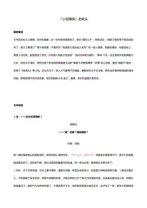 「小说精读」老疯头.docx
