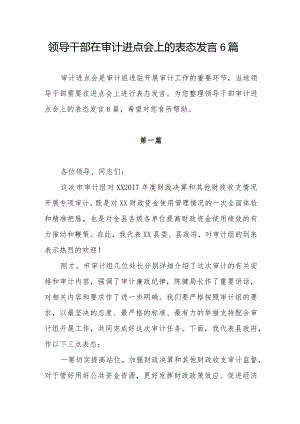 6篇领导干部在审计进点会上的表态发言.docx