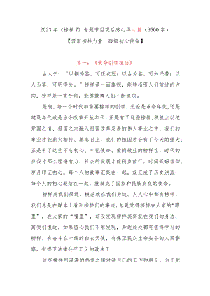 2023年《榜样7》专题节目观后感心得体会4篇.docx