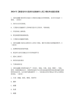 2024年【秦皇岛市大型游乐设施操作人员】模拟考试题及答案.docx