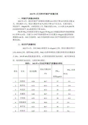 2022年4月天津市环境空气质量月报.docx