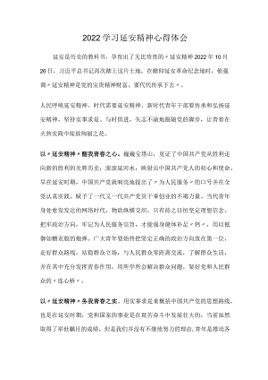 2022学习延安精神心得体会.docx