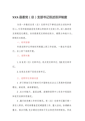 XX党（总）支部书记双述双评制度.docx
