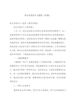 班主任培训个人感受（20篇）.docx