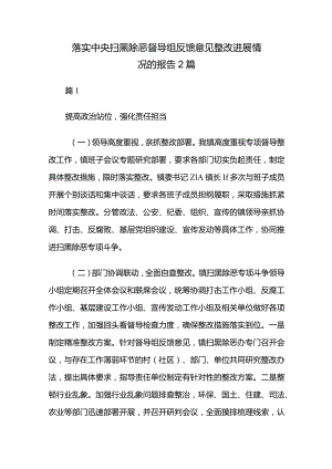 落实中央扫黑除恶督导组反馈意见整改进展情况的报告2篇.docx