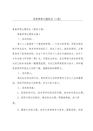 青春梦想主题班会（3篇）.docx