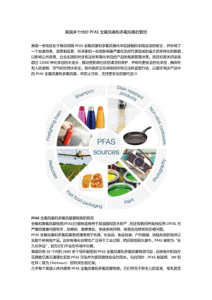 美国多个州对PFAS全氟烷基和多氟烷基的管控.docx