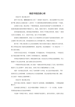 绿皮书观后感心得.docx