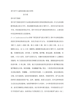 茶叶香气与滋味的源自通天神性.docx