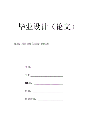 项目管理在实践中的应用.docx
