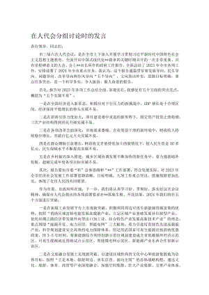 在人代会分组讨论时的发言.docx