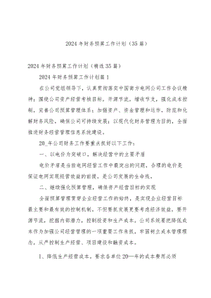 2024年财务预算工作计划（35篇）.docx