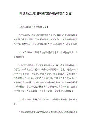 师德师风培训班跟踪指导服务集合3篇.docx