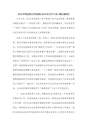 2023年司法局工作总结和2024年工作计划3篇汇编范文.docx