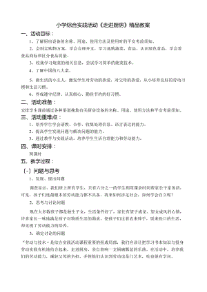 小学综合实践活动《走进厨房》精品教案.docx