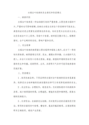 关于水稻白叶枯病的发生情况和防控建议.docx