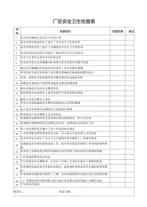 厂区安全卫生检查表.docx