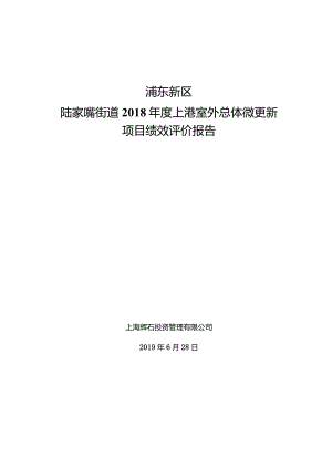 浦东新区陆家嘴街道2018年度上港室外总体微更新项目绩效评价报告.docx