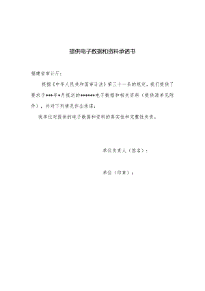 提供电子数据和资料承诺书.docx