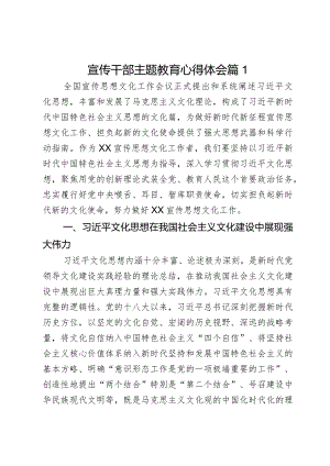 宣传干部主题教育心得体会（2篇）.docx