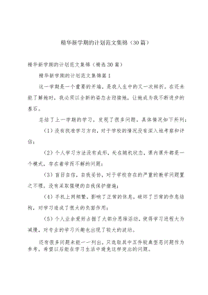 精华新学期的计划范文集锦（30篇）.docx