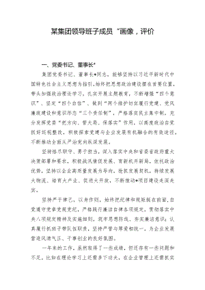 某集团领导班子成员“画像”评价.docx