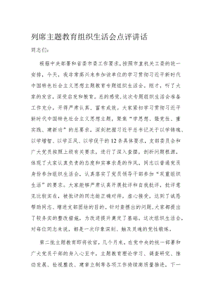 列席主题教育组织生活会点评讲话.docx