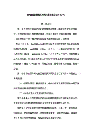 云南省促进外贸发展资金管理办法（试行）.docx