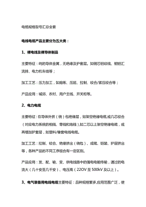 电缆规格型号汇总全套.docx
