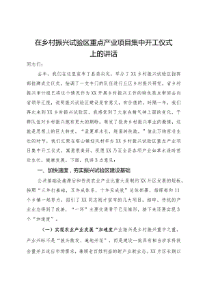 在乡村振兴试验区重点产业项目集中开工仪式上的讲话.docx