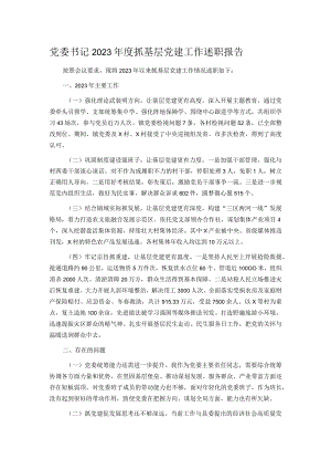 党委书记2023年度抓基层党建工作述职报告.docx