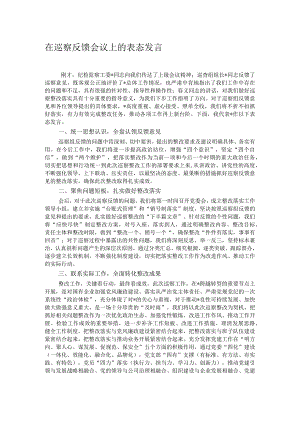 在巡察反馈会议上的表态发言.docx