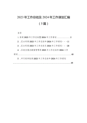2023年工作总结及2024年工作谋划汇编（5篇）.docx