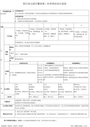 春江幼儿园百馨南苑小2班周活动计划表.docx