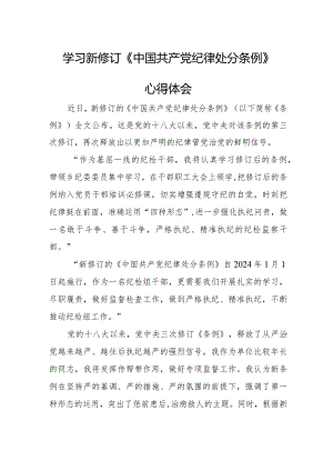 乡村振兴干部学习新修订《中国共产党纪律处分条例》个人心得体会.docx