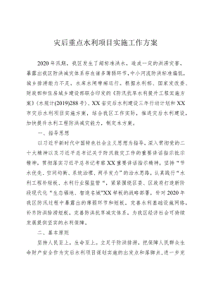 灾后重点水利项目实施工作方案.docx