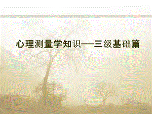 心理测量学知识——三级基础篇.ppt