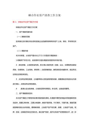 供销合作社资产清查工作方案（共9篇）.docx