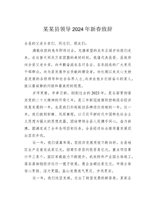某某县领导2024年新春致辞.docx