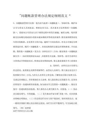 -问题帐款管理办法规定细则范文-.docx
