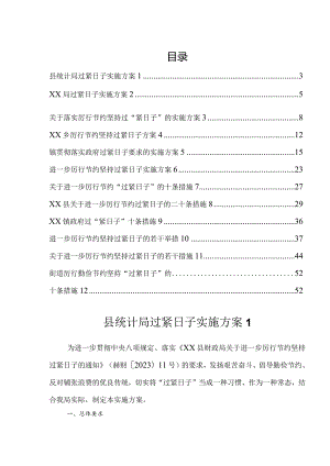 落实厉行节约坚持过紧日子方案、措施(12篇）.docx