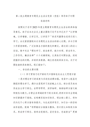 第二批主题教育专题民主生活会党委（党组）领导班子对照检查材料.docx