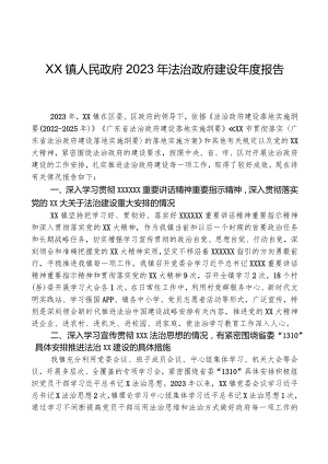 XX镇人民政府2023年法治政府建设年度报告.docx