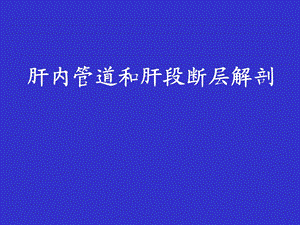 09肝内管道和肝段断层解剖.ppt
