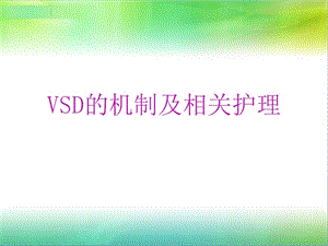 VSD的机制及相关护理.ppt